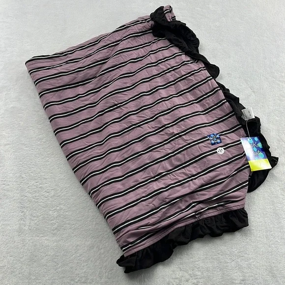 NEW Kickee Pants Print Ruffle Toddler Blanket Elderberry Kenya Stripe - Picture 2 of 6